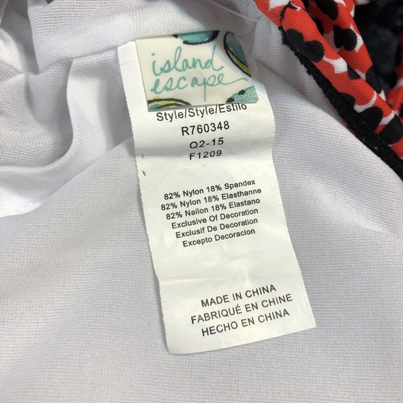 NWT Island‎ Escape Womens Tankni Size 12 Removeable Pads Abstract Print - Picture 6 of 6